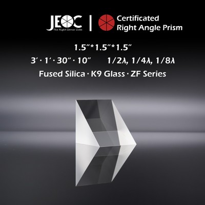 10Pcs of JEOC Certificated Right Angle Prism, 1.5 *1.5 *1.5 , K9 Optical Glass