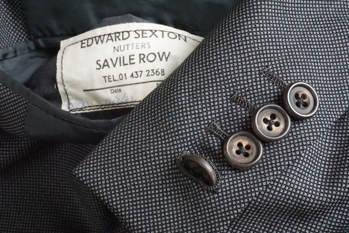Edward Sexton Nutters Savile Row Gray Nailhead Wool Sport Coat