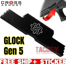 Cross Armory for Glok Gen 5 Pistol Black Extended Slide Lock Take Down lever