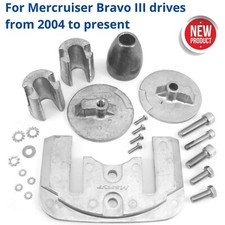 Aluminum Anode Kit for 2004 Present Mercury Bravo 3 Salt Brackish Water Outdrive