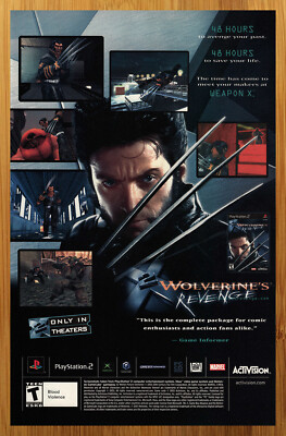 2003 X-2 Wolverine's Revenge PS2 Xbox Print Ad/Poster Art X-Men Hugh Jackman