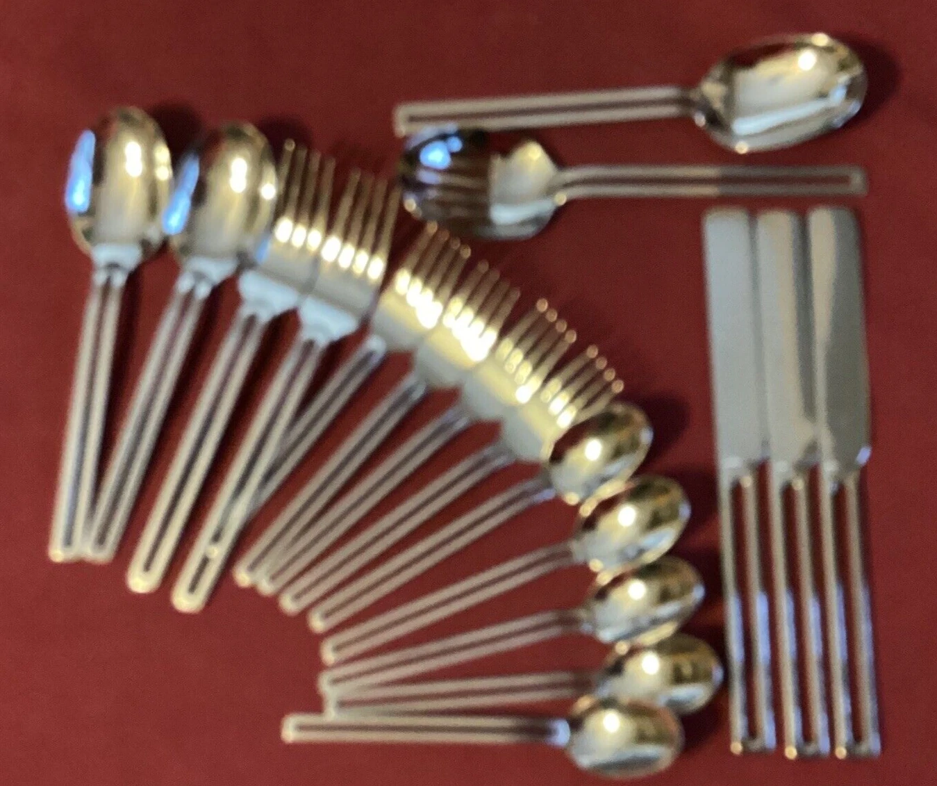 Towle NORDIC 18 Piece Lot Stainless Open Handle 18/10 Glossy China Flatware Used