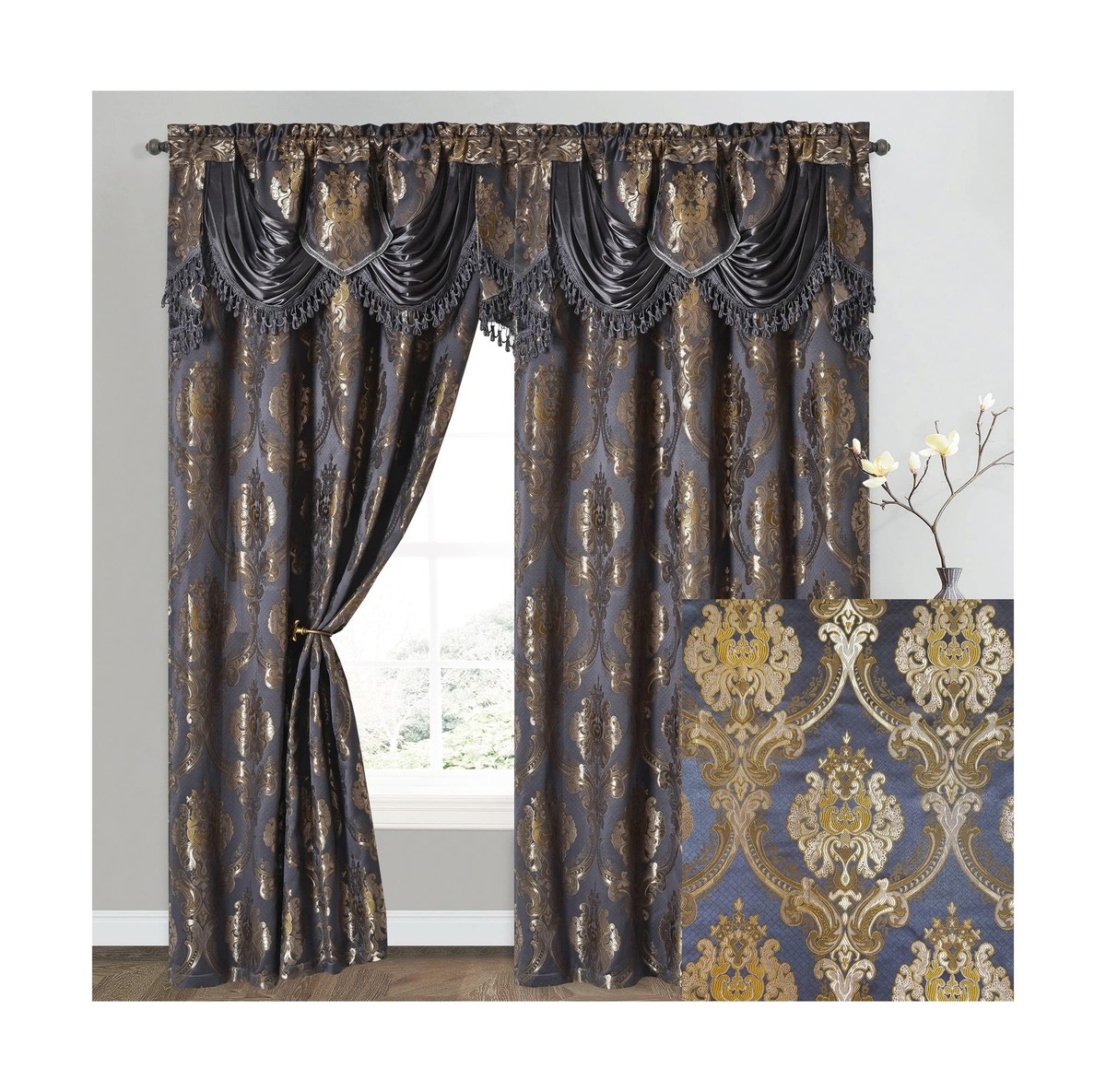 GOHD Luxe Love. Jacquard Window Curtain Panel Drape with