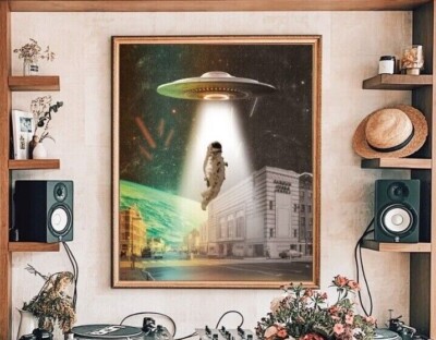 Hypnotized the City | Surreal Art Print Vintage Poster Retro Art Home Decor