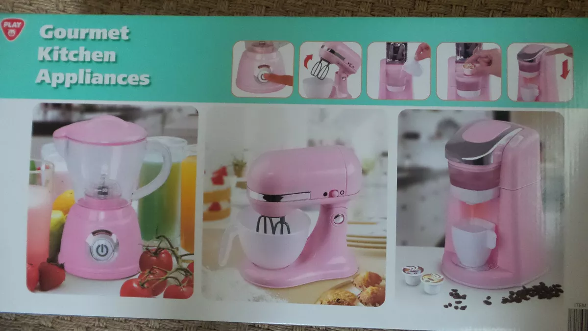 Playgo Pink Gourmet Kitchen Appliances 3 pc set Coffee Maker