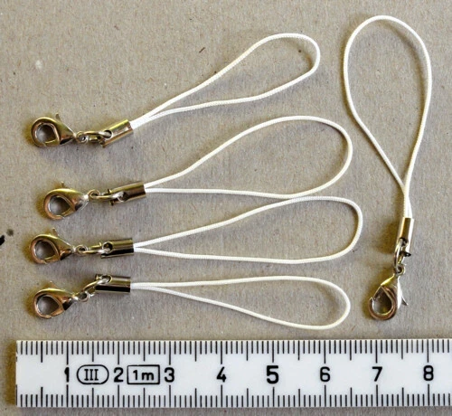 5 Bänder/Band für Anhänger - weiß - Handy/Schmuck/Charm/USB-Stick/..*neu* - Bild 2 von 2