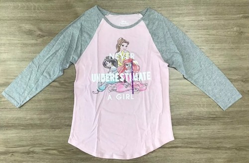 Girls' Disney Princess 'Never Underestimate a Girl' Long Sleeve T-Shirt Pink XL - Picture 3 of 4