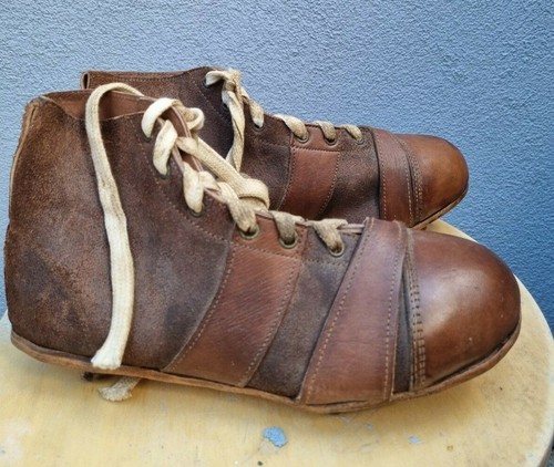 Vintage Brown Leather Football Boots 