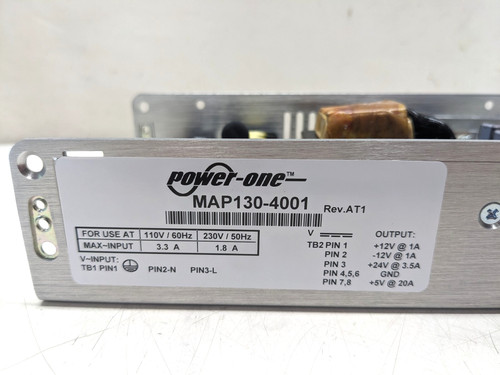 Power-One MAP130-4001 Power Supply 110/230VAC 12/-12/24VDC 5V 20A