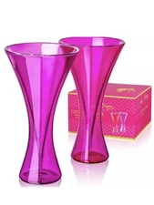 NEW Dragon Glassware Barbie Martini Cocktail Glasses Hot Pink Double Wall 8oz