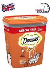 DREAMIES - Chicken Cat Treats - 2x350g - Multipack Snacks 2 Mega Tubs - Bulk Cat