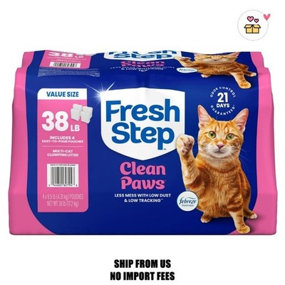Fresh Step Clean Paws Multi Cat Clumping Litter, Febreze Freshness, 38 lb Total,