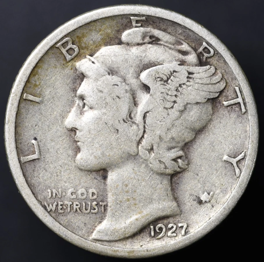 アメリカ 1927年 マーキュリーダイム銀貨 MS64 未使用+ NGC アメリカ