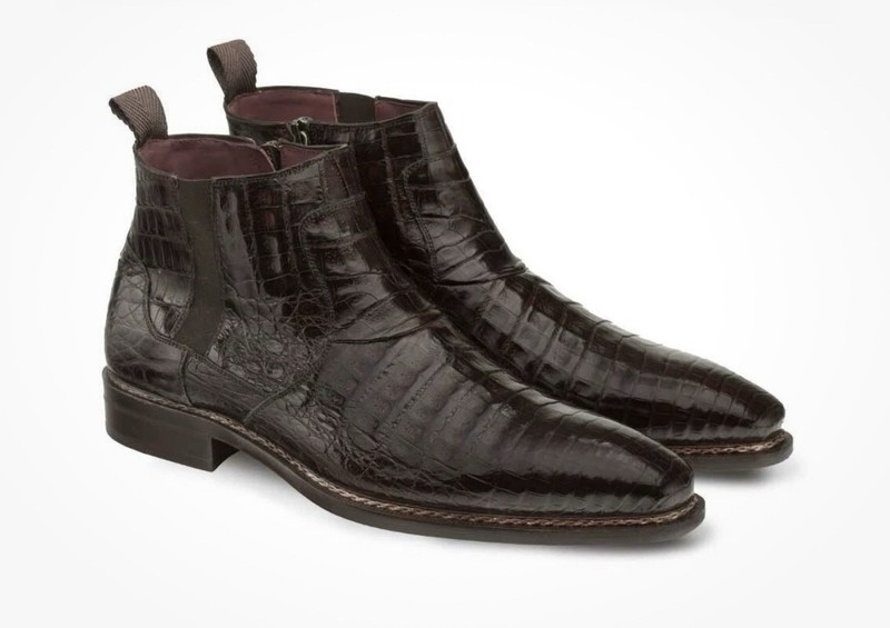 Mezlan Men's Blackmore Crocodile Dress Boot in Brown