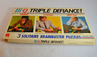 Vintage Hi-Q Triple Defiance! Game Kohner Bros. 3 Solitaire Brainbuster Puzzles