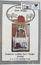 Primitive Saltbox Wool Appliqu&eacute; Pattern Door Hanger, Julie Ploehn-Vigna