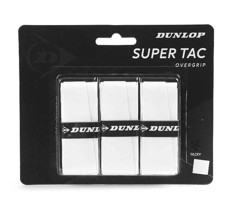 Dunlop Super Tac Overgrip 05mm Badminton Tennis Racket Tape 3GripsPack White 3790₽