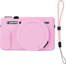 Camera Case for Canon G7X Mark II Case with Wrist Strap (Pink)