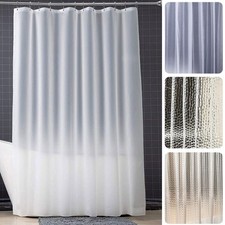 Waterproof Clear Shower Curtain with Plastic Hooks,Transparent Bath Curtain for