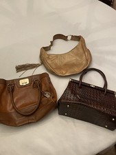 Lot of 3 quality leather bags Cole Haan, Jr Drake and Courage (Italy) Beauties!