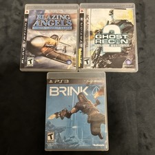 Blazing Angels Squadrons of WWII + Ghost Recon 2 + Brink, Playstation 3 PS3 CIB