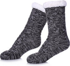 Women's Winter Super Soft Warm Cozy Fleece Lined Fuzzy Slipper Socks with Grippe