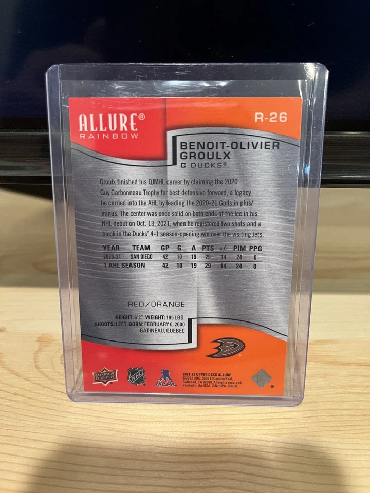2021-22 Allure Benoit-Olivier Groulx Red/Orange Rainbow - Image 2 of 2