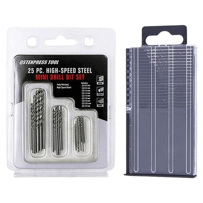 20/25Pcs Mini Drill Bits Kit for Precisions Detail Work In Various Materials