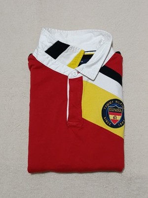 Tommy Hilfiger Poloshirt España 85 Bestickt Custom Fit Herren 2XL Rot 100% Baumwolle