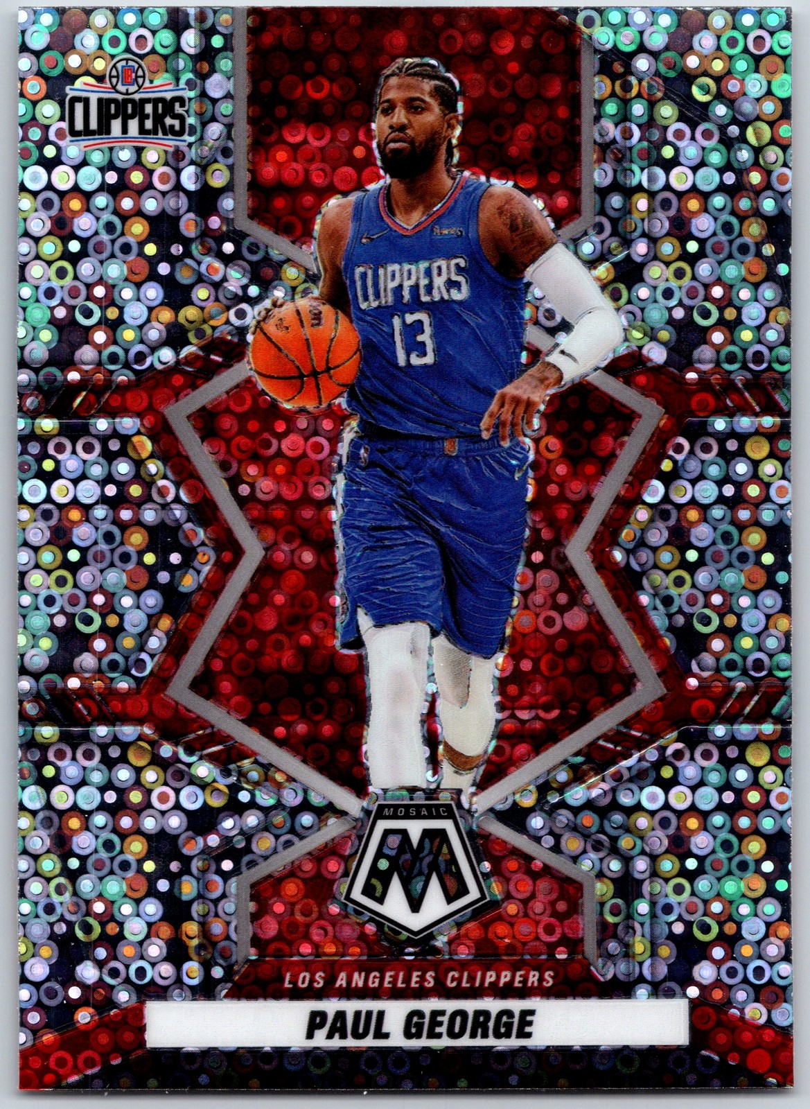 2021-22 Panini Mosaic #133 Paul George Fast Break Silver