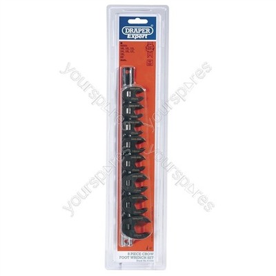 Draper Expert metrisches Krähenfußschlüssel-Set auf einer Metallschiene, 3/8'' Quadratmeter Dr. (8 Stück