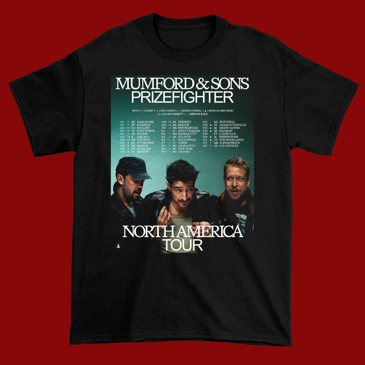 Mumford & Sons Tour Prizefighter 2026 Black Shirt S-5XL H523 | eBay