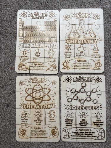 Atomic Engraving Atomic world Part 1 Wooden Puzzle Set 15-25pc with Pens