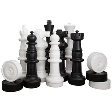 MegaChess 37" Giant Chess Bundle - Chess, Checkers, and Plastic Board
