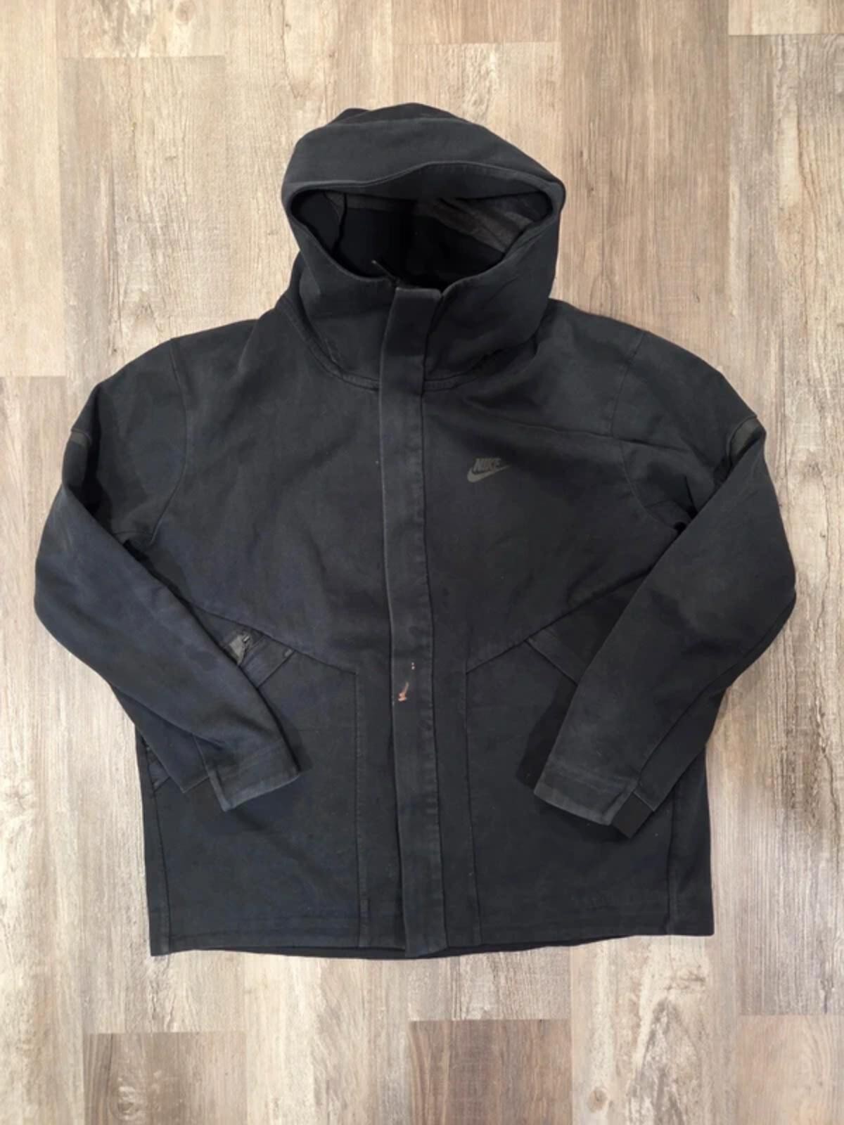 Nike Tech Fleece Repel Windrunner Black Funnel Hoodie FZ Jacket Men's Size XL