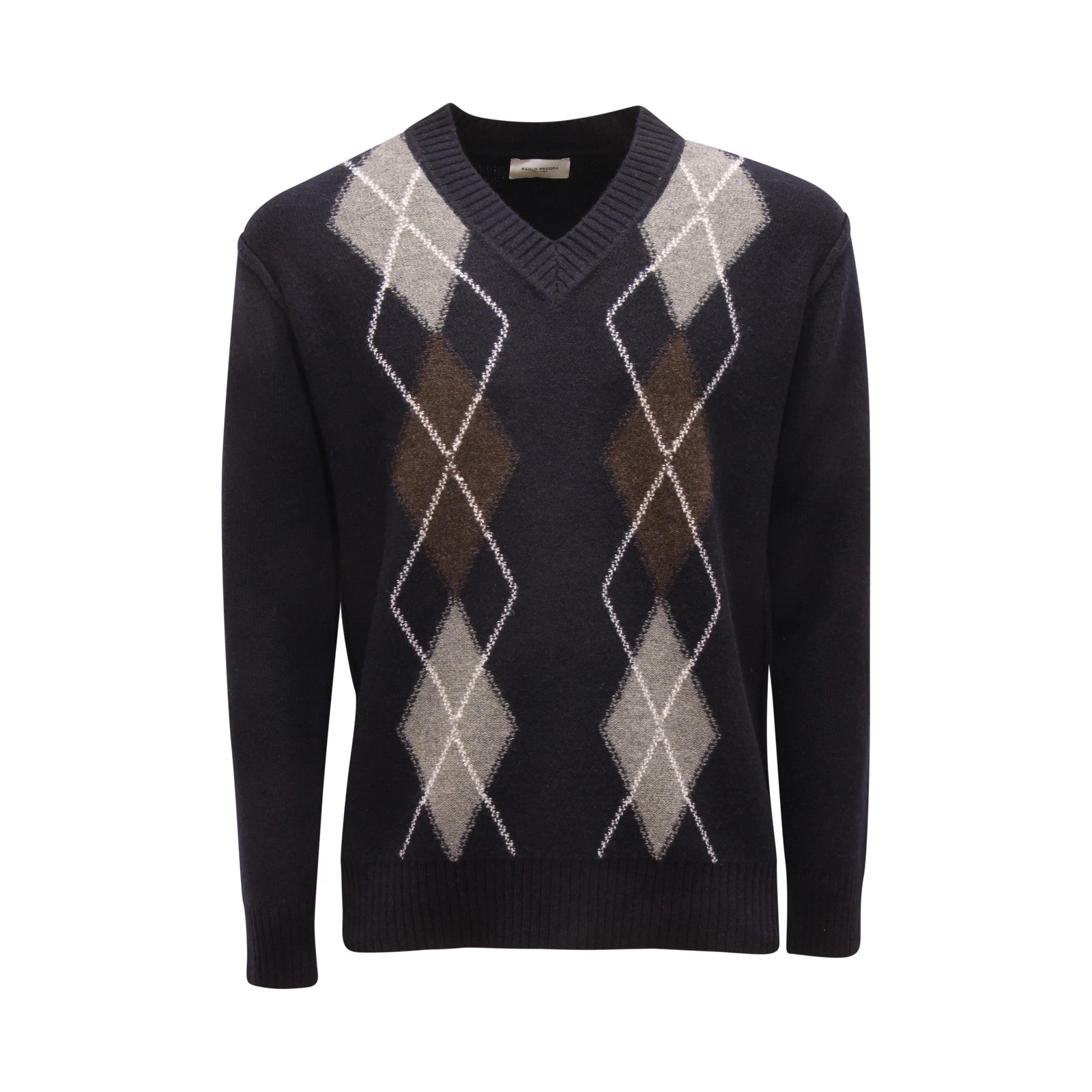 6016 MAGLIONE UOMO PAOLO PECORA MAN V-NECK WOOL SWEATER BLUE