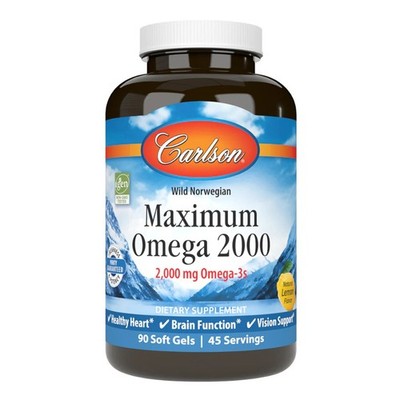 Carlson Labs Carlson Maximum Omega 2000mg Omega-3s Lemon Softgels - 90ct