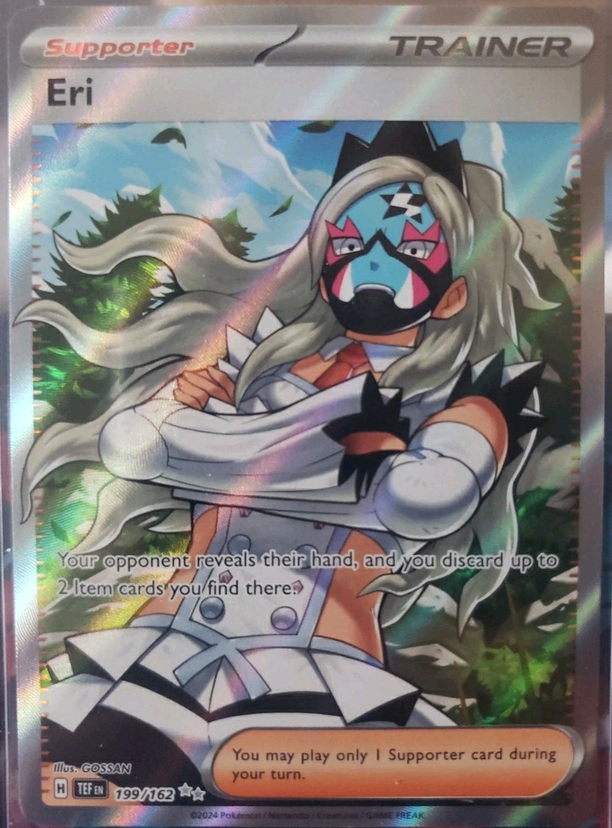 Eri Full Art Pokémon Temporal Forces Holo  199/162 Supporter 2024 Mint