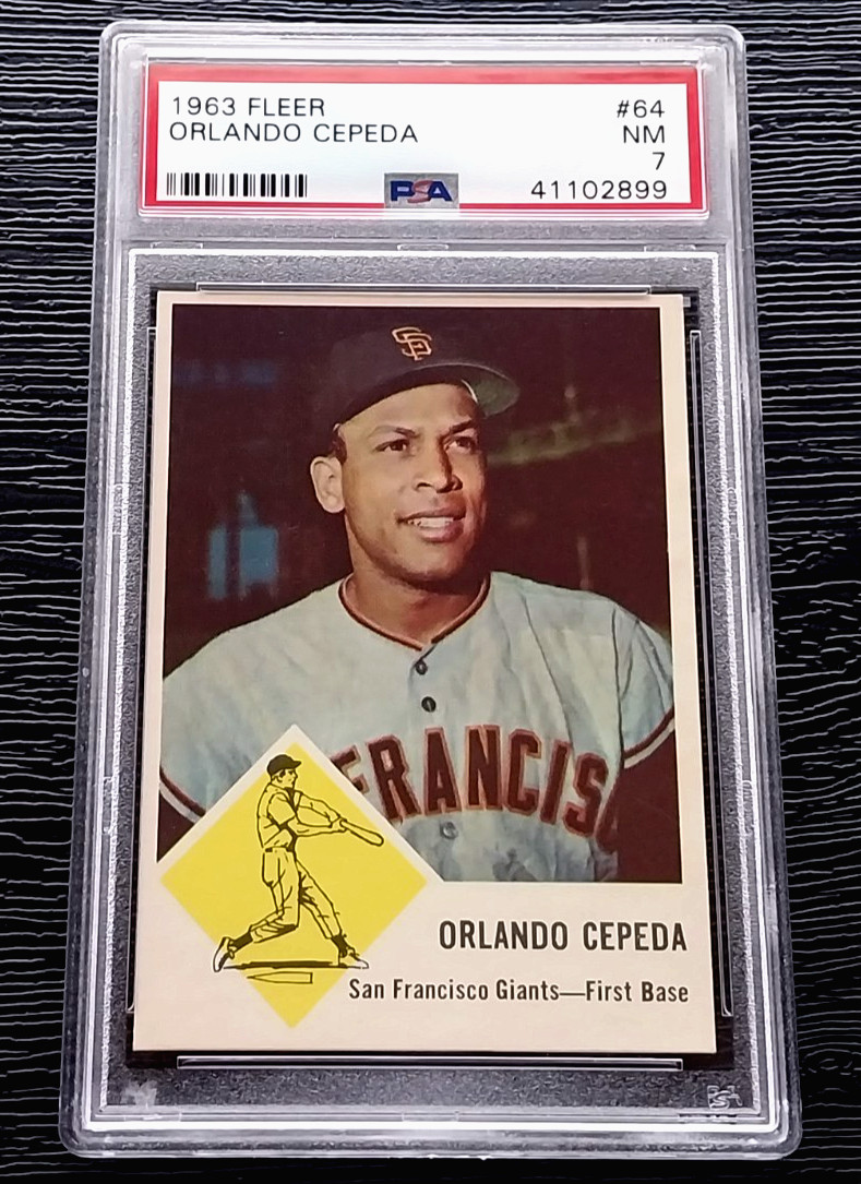 1963 FLEER ORLANDO CEPEDA BASEBALL CARD #64 ****PHENOMENAL**** PSA 7 NEAR MINT