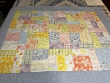 Handmade Patchwork Quilted Cotton baby quilt 42x52