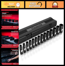 14-piece 12 Drive Deep Impact Socket Set - Sae Cr-mo Steel 6-point Heavy-dut