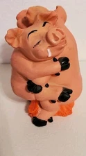 Vintage Super Cute Hugging Pig Pair Figurine 1992
