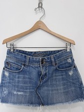 Y2K 2000s Abercrombie Fitch Denim Mini Skirt 0 XS Low Rise 100 Cotton