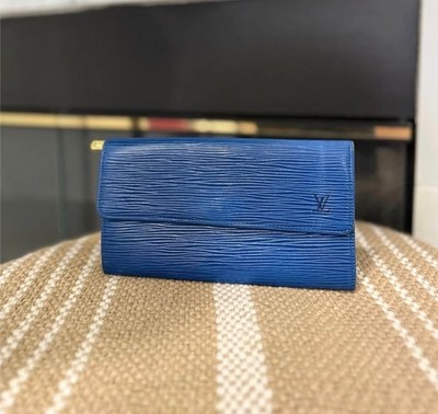 Louis Vuitton  Blue Epi  Leather Long  Wallet