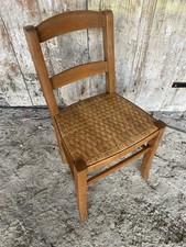 Chaise Ancienne CLASS NEUDORF Bois + Assise Tressée Vintage #C800