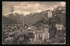 Ansichtskarte Meran, Gesamtansicht gegen die Texelgruppe 1912 