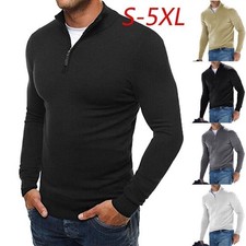 Mens Winter Warm Pullover Long Sleeve Casual Sweater Top High Neck Jumper Blouse