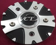VCT Wheels Silver / Gloss Black Custom Wheel Center Cap # 230-1875-AL (1)