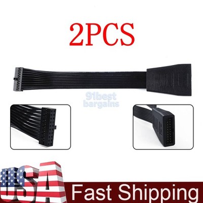 2PCS For Motherboard USB 3.0 19/20 Pin Internal Extension Header Adapter Cable