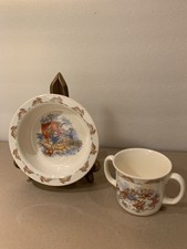 Royal Doulton Bunnykins Fine Bone China 2-piece Nursery Set Vintage England